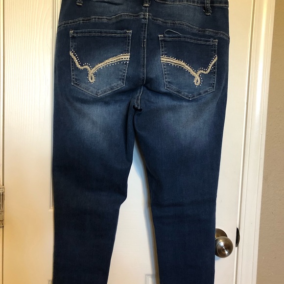 Honey Birdette Blue Skinny Jeans with Stretch - Picture 3 of 3